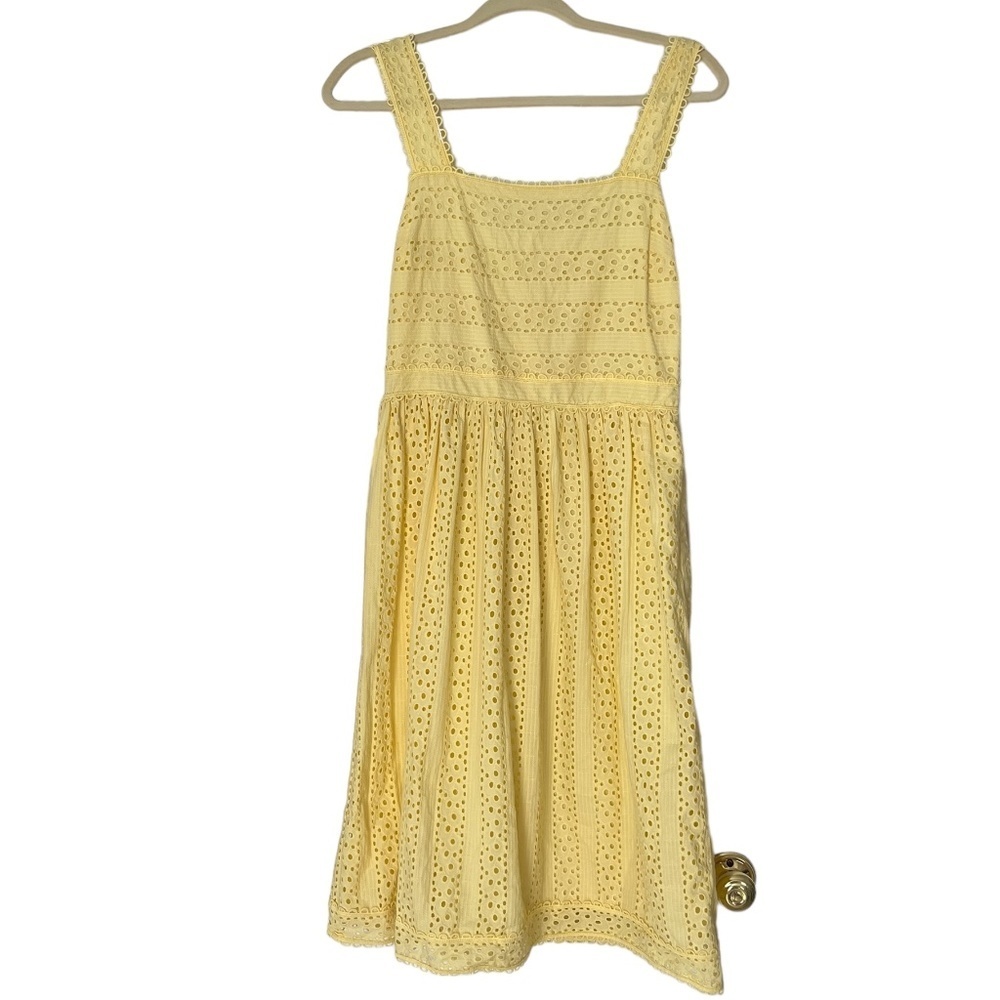 Max Studio sunny yellow eyelet lace dress - cotton - size M